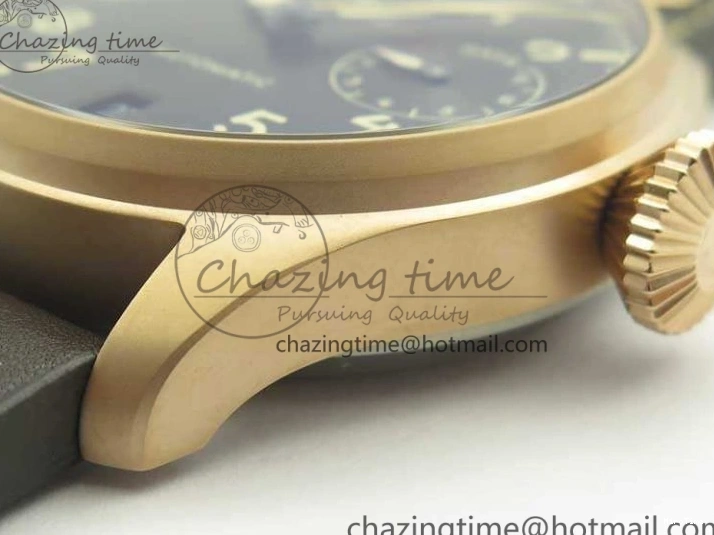 MIROTIME 0123 Big Pilot IW510301 Satin-Polished RG YLF Best Edition Black Dial On Leather Strap A Flexible 7222